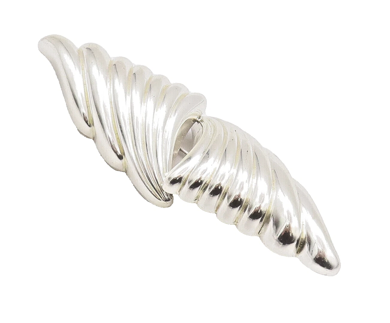 Broche ancienne en argent sterling 925 CHRISTIAN DIOR ailes à angle tourbillonnant BP10672