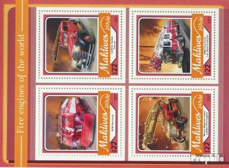 Briefmarken Malediven 2017 Mi 6823-6826 Kleinbogen (kompl. Ausg.) postfrisch Aut - Bild 1 von 1