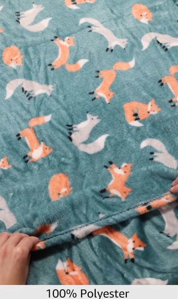 FOX THROW BLANKET FLEECE SOFT COSY 120x150cm BRAND NEW - Image 4 of 4