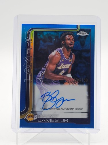 BRONNY JAMES JR. 2025-26 TOPPS CHROME UPDATE TRUE BLUE REFRACTOR AUTO /150 Q3464