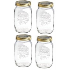 SET 4 BARATTOLI 1000 CC QUATTRO STAGIONI BORMIOLI PER CONSERVE CON TAPPI DA 86MM