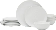 Everyday White Organic  12 piece Dinnerware Set, Service for 4      new