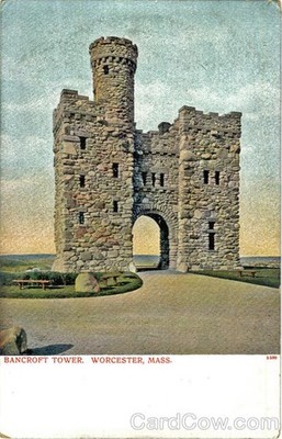 Worcester, Massachusetts MA Bancroft Tower Antique Original Vintage Postcard