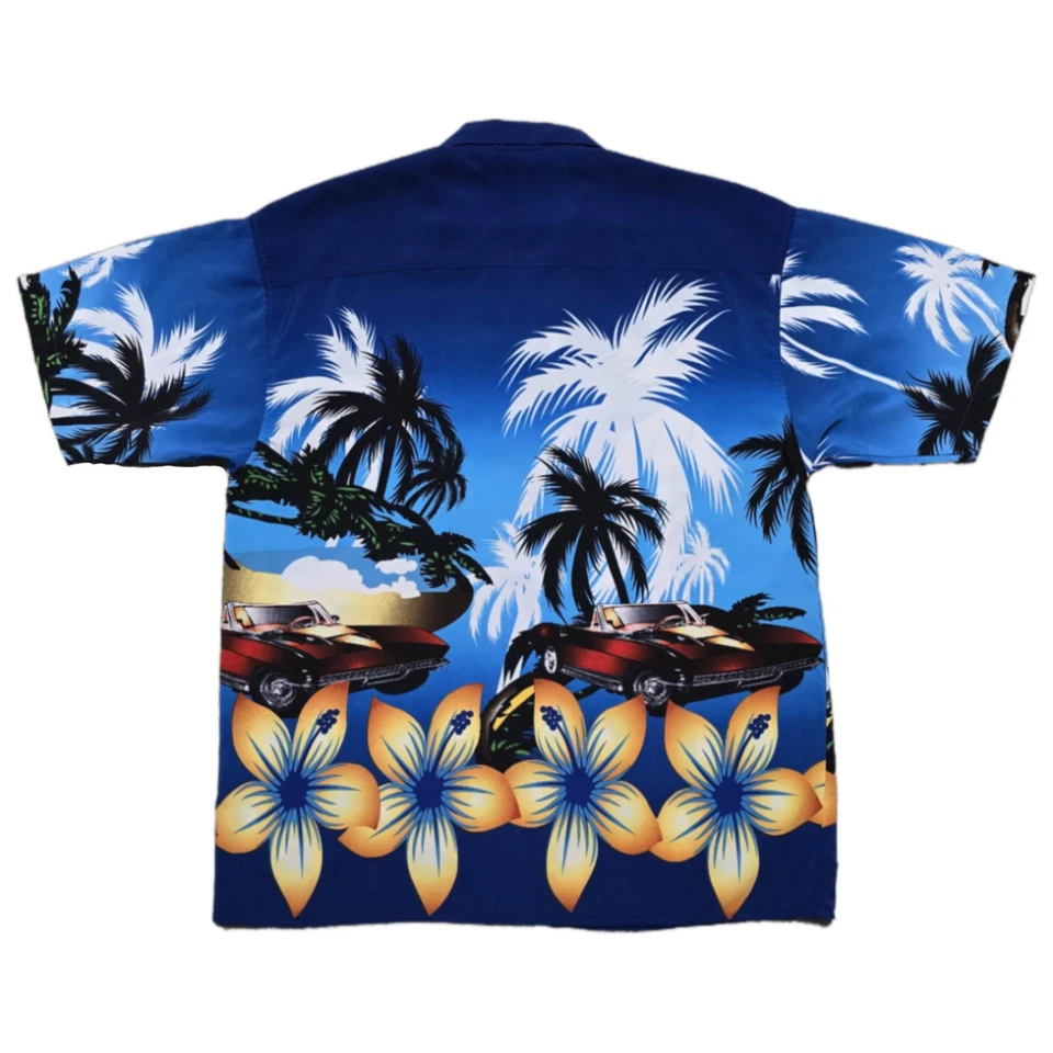 罕见复古夏威夷衬衫男式 XL 经典沙滩汽车花卉 — 第 2/4 张图片