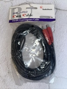 20 Ft RadioShack  TV/PC Convergence Cable - New In Bag