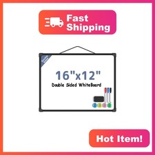 MaxGear 16"x12" black double-sided dry erase board
