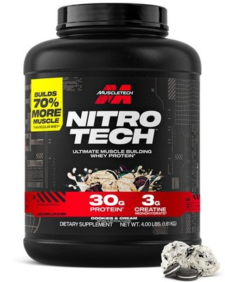 Muscletech Whey Protein Powder Cookies Cream 4 Pound - Nitro-Tech Ultimate
