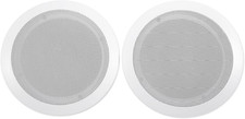 CC65T Pair 6.5" 70V Ceiling Speakers, 40W 8-Ohm Power, Aimable Tweeter, Flush Mo