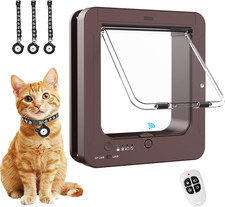 Smart Cat Door with 3 Collar Sensors, RFID Cat Pet Door Collar Activated Door wi