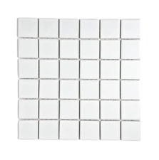 Tenedos Matte Finish Square 2x2 Porcelain Mosaic Tile on Mesh Mount for Kitch...