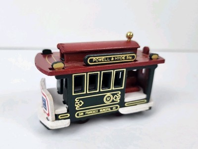 Vintage Cable Car San Francisco Municipal Ry. Hyde St. Wood 3 7/8in Souvenir 