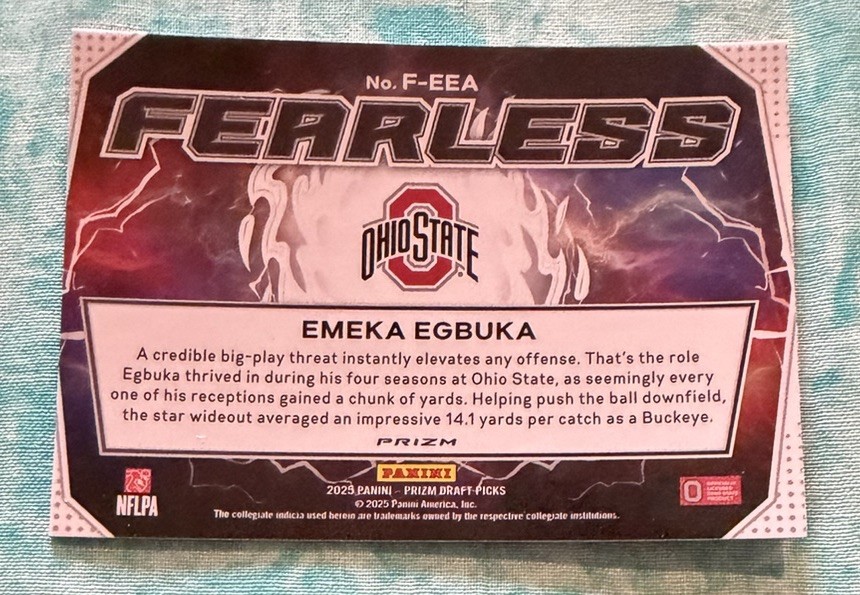 2025 Panini Prizm Draft Picks - Fearless Emeka Egbuka #F-8 Green
