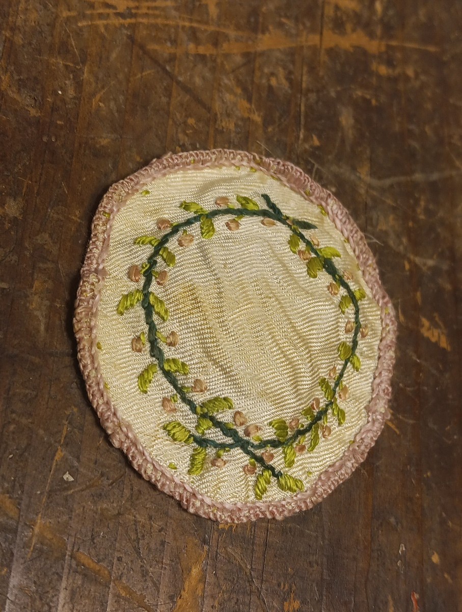 Antique 1700s Georgian pocket watch paper /token/sampler/needlework Beautiful View 5