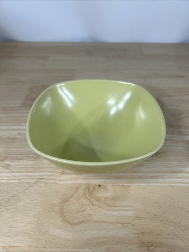 Vintage Lime Green Hoganas Keramik Sweden Square Shape Cereal Bowl