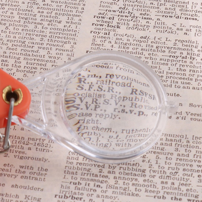 Pocket Orange Magnifying Glass Small Handheld Folding Keychain Magnifier