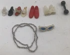 1960 lot vintage Mattel barbie accessories Cat Eye Glasses Wedge Shoes Necklace+