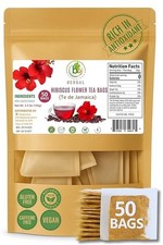 Hibiscus Jamaica Premium Flowers Tea Bags   50 Count 2 g Each 
