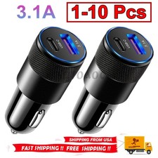 PD Type-C Dual USB Car Charger 30W Fast Adapter For iPhone 14 13 11 Pro Max lot