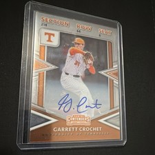 Panini Elite Extra Edition College Ticket Auto Garrett Crochet Tennessee CT-GC