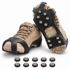Ice Cleats for Shoes and Boots, Ice Snow Traction Cleats Grippers, Non Slip S...
