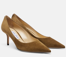 NIB NEW Jimmy Choo Caper Green Love 65 Or 85 Pointed Toe Suede Pumps Sizes 36-41