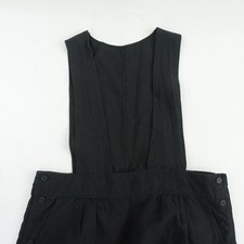 nest Robe Black Linen Button Salopette Overalls One Size