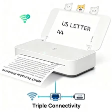 HPRT GT1 Thermal Label Printer Wi-Fi USB 11"x8.5" US Letter Inkless High Speed