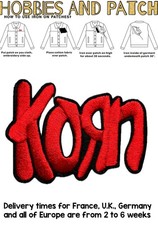 Patch KORN nu metal rock band iron on logo rosso toppa termoadesiva gruppo hard