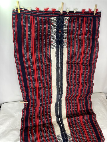 Tela textil vintage MCM Kelim Filipinas provincia norteña de Luzón 58" - Imagen 2 de 11