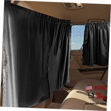 Set of 3 Black Privacy Curtains for Car, SUV, Van - Includes 1 Rear Seat - Black