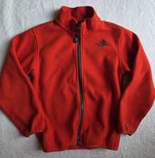 The North Face Orange Fleece Jacket SP 7/8 Unisex Kids Full Zip Long Sleeve