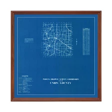 Old Map of Union County, IN 1936 - Vintage Indiana Art