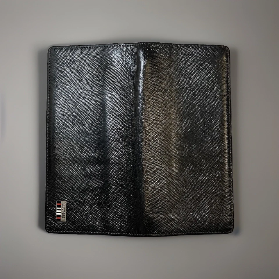 RARE Burberry Black Label Continental Bifold Black Red Leather Wallet Men Women - Image 4 of 4