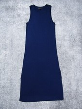 Banana Republic Dress Womens Medium Shift Knitted Blue Casual Sleeveless Pockets