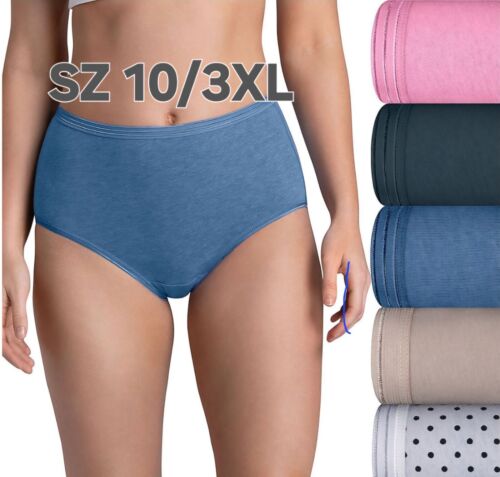 SZ 10 3XL WOMEN'S Fruit of the Loom Signature ULTRA SOFT BRIEFS 5 PK Hi Society