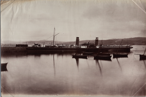 Photo Ancienne Bateau à Malaga - Tirage Albuminé Vers 1890 - Format 8x11 Cm