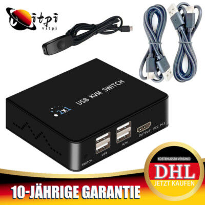 HDMI KVM Switch 4K@60Hz USB 2.0 Switches für Unternehmen Büro Multimedia-Lehre