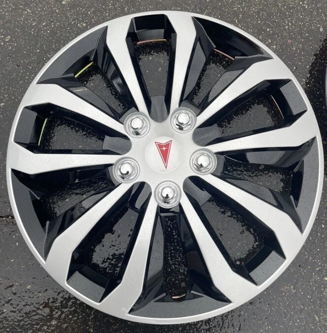 2003-2010 Pontiac Vibe Conjunto 4 Calotas de Raio Prata/Preto/Vermelho Estado Perfeito-usado Bom 16” - Imagem 4 de 4