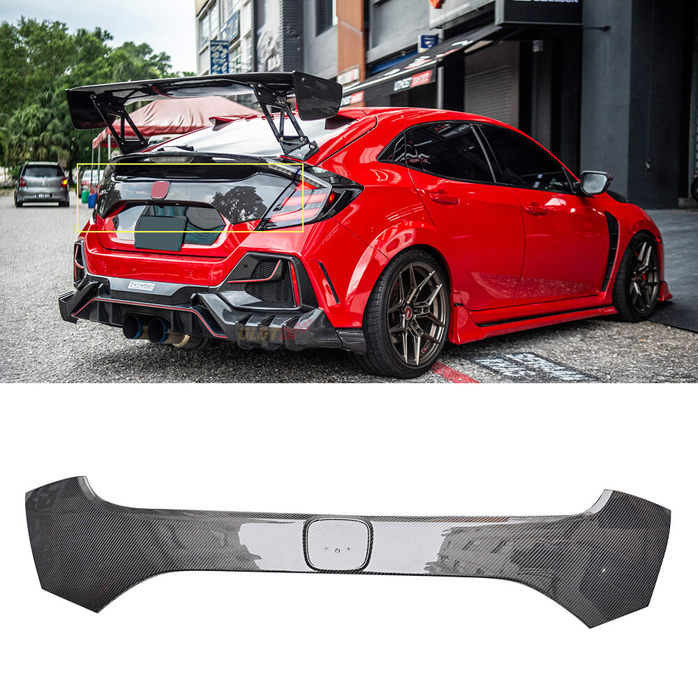 Carbon Fiber Rear Tailgate Trunk Lid Cover Trim For Honda Civic