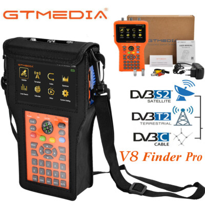 Combo Digital Satellite Signal Finder Meter DVB-S2/T2/C Sat Receiver H.265 10Bit