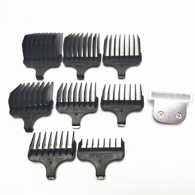 T-Klinge + 8X Clipper Kamm (#1-#8,1/8''-1'', 3mm-25mm) Für Wahl 9854 9854L 9855