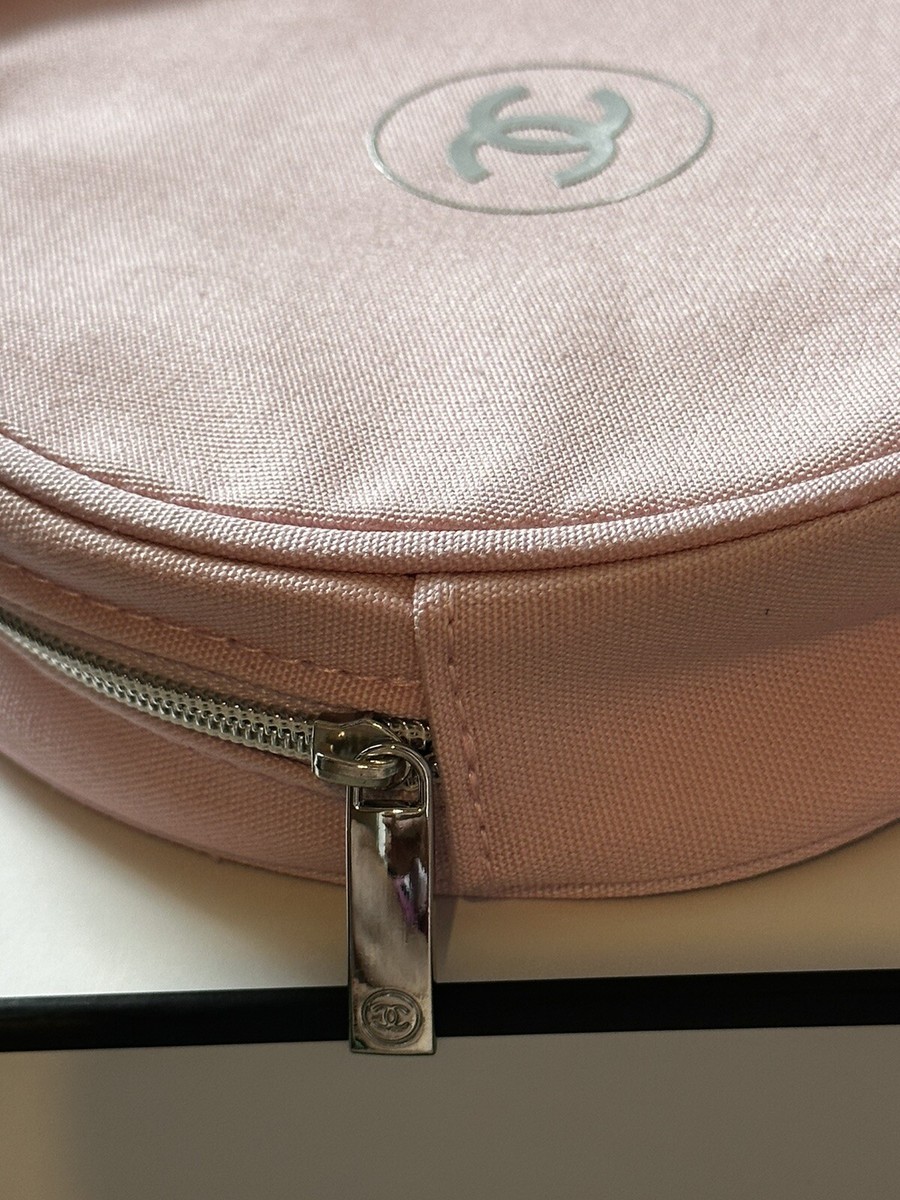 GWP Chanel Baby Pink Round Pouch Makeup Bag with Chanel Paper Bag