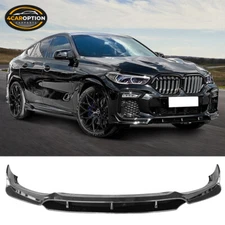 Fits 20-23 BMW G06 X6 M Sport IKON Style Front Bumper Lip Gloss Black ABS 4PCS