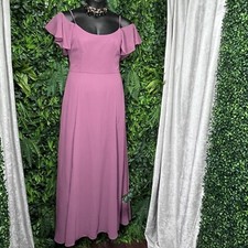 CELEBRATE DB STUDIO Dress Women 12 Pink Cold Shoulder Evening Gown Flowy  2381