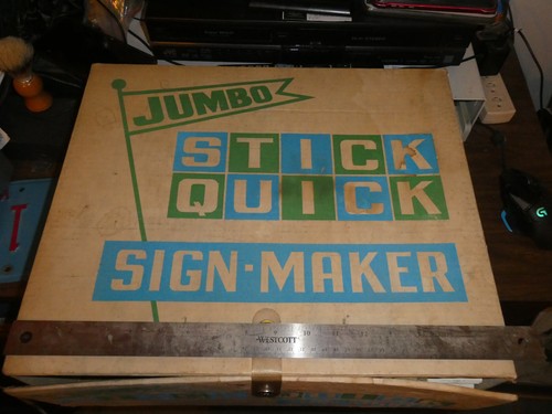 VINTAGE sign making set JUMBO stick quick SIGN MAKER PAPER & stickers LARGE SET