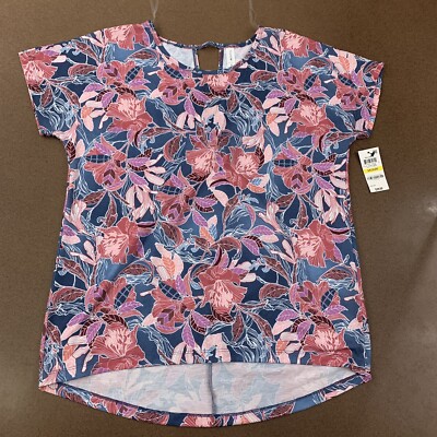 Ideology Womens Size Medium Wall Flower Colorful Short Sleeve Athletic Shirt NWT