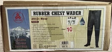 Pro Line Men’s Rubber Chest WADER Waterproof 2012 RIver NEW Size 11 Black & Brn
