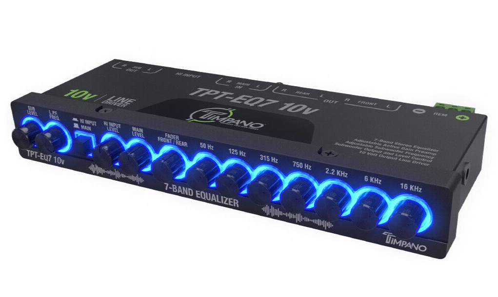 Высоковольтный линейный драйвер Timpano TPT-EQ7-10v 1/2 DIN 7-полосный эквалайзер 10 В
