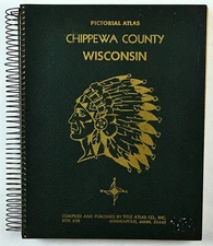 Chippewa County, Wisconsin 1969 Atlas History Book Chippewa Falls Lake Hallie WI