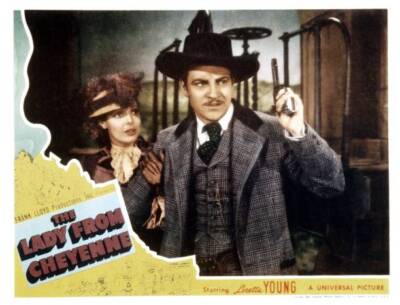The Lady From Cheyenne Lobby Card Loretta Young Robert Preston 1941 Old Photo